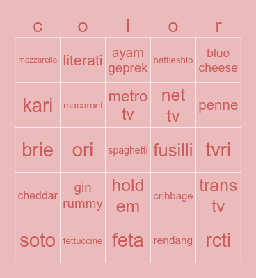 ful Bingo Card