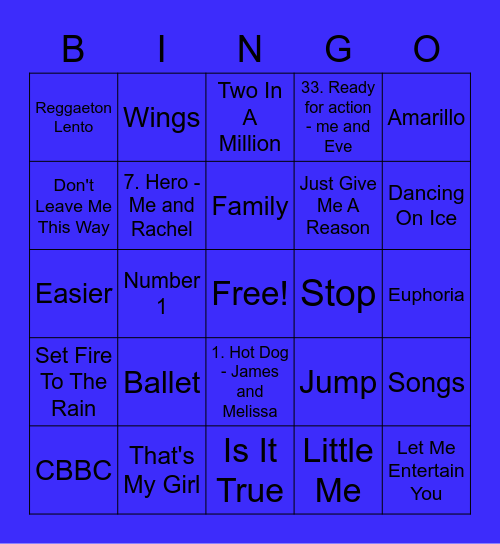 Dark Blue - Skye Bingo Card