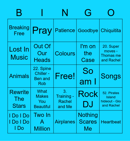 Light Blue - Summer Bingo Card