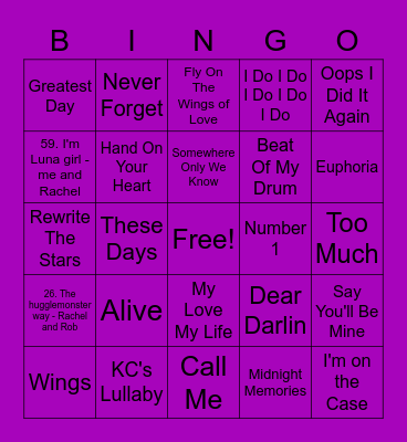 Purple - Summer Bingo Card