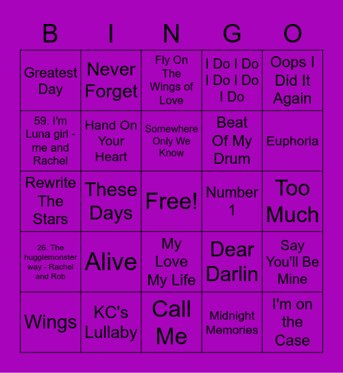 Purple - Summer Bingo Card
