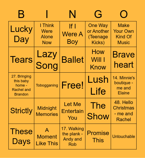 Orange - Summer Bingo Card