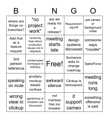 ECG 2.0 Bingo Card