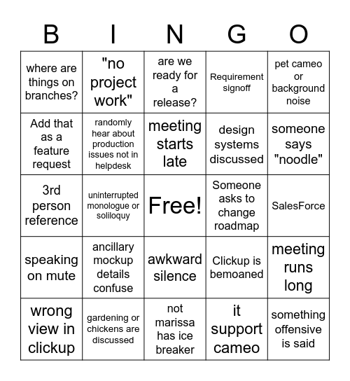 ECG 2.0 Bingo Card