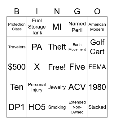 LSA Bingo Card