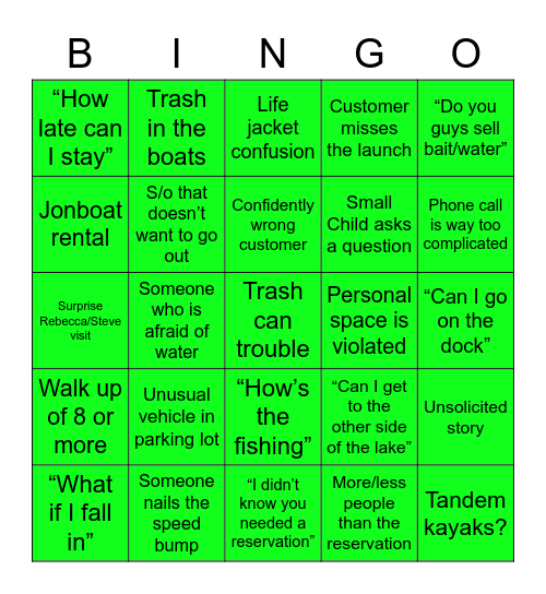 Griffy Bingo Card