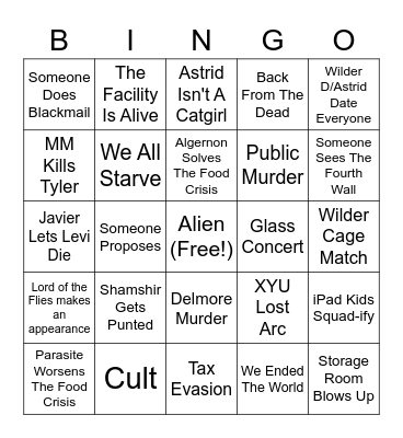 XYU Prediction Kit Bingo Card