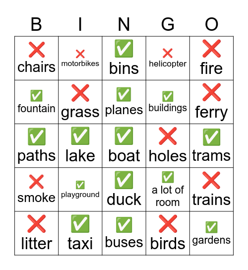 There was were Bingo Card