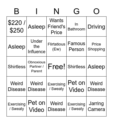 VCON Bingo - August 2020 Bingo Card
