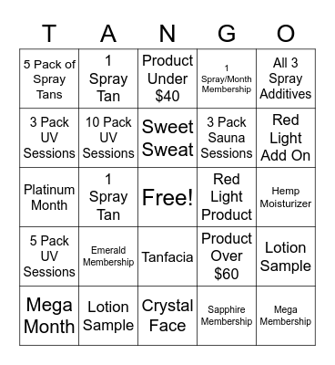 TANGO Bingo Card