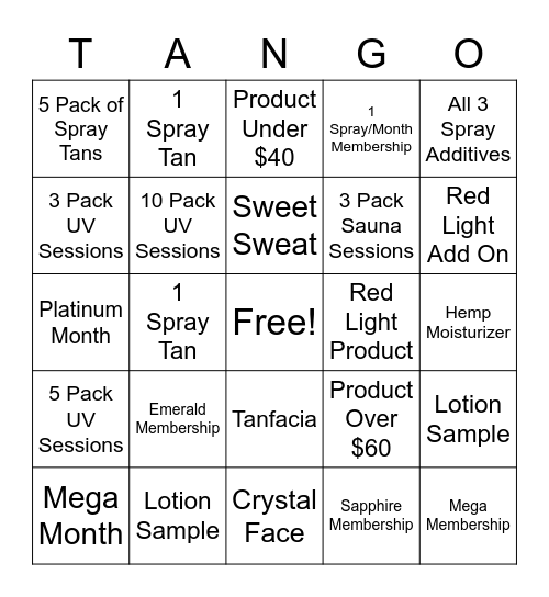 TANGO Bingo Card
