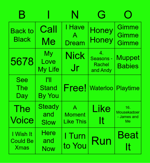 Green - De'Graft Bingo Card
