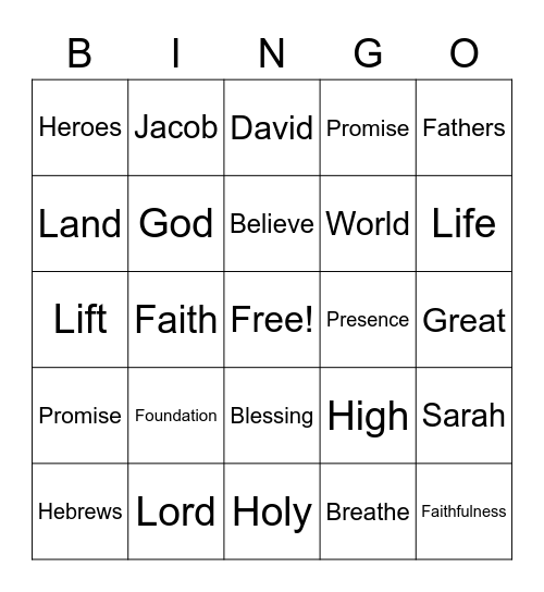 August 7 Worship Words (Listen for words and mark them) Just for fun - no prizes Bingo Card