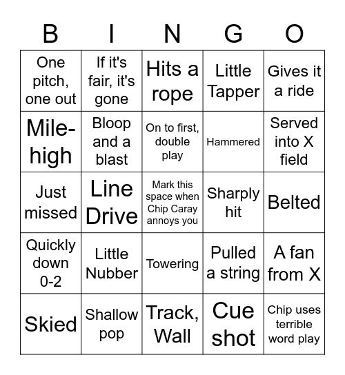 Chip's Quips Bingo Card