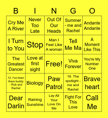 Yellow - De'Graft Bingo Card