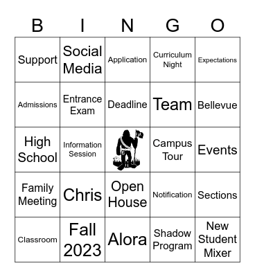 BASIS Independent Bellevue - Admissions Bingo Card