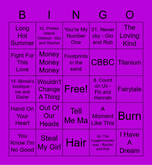 Purple - De'Graft Bingo Card