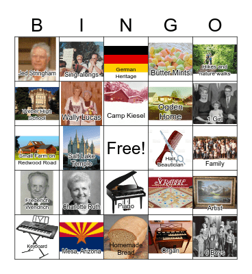 Grandma Fay Bingo Card