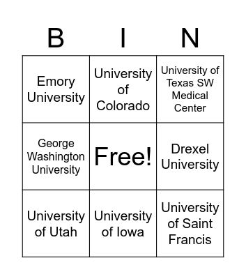 Hot Topic Bingo Card