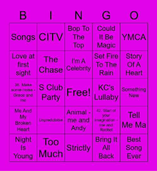 Purple - Katy Bingo Card