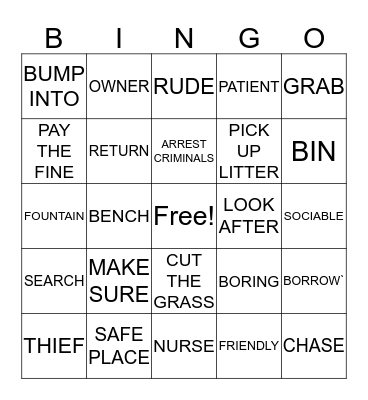 TOWNS AND CITIES Bingo Card