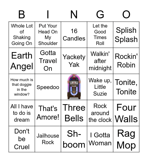 50s Bingo Card