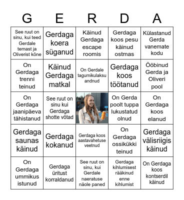 Gerda's Bridal Bingo Card