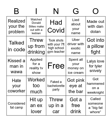 Summer 2022 Bingo Card