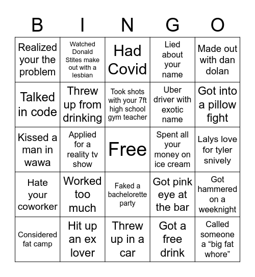 Summer 2022 Bingo Card