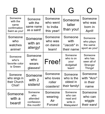 MAC 3.0 Bingo Card