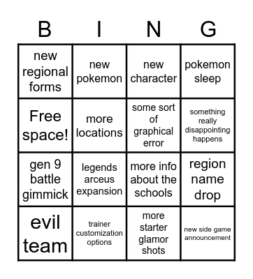 August 3rd Presents Bingo Card