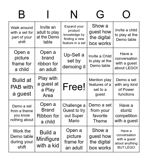 Demo Bingo Card