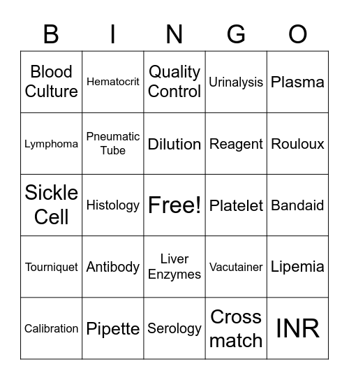 Laboratory Bingo Card