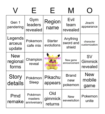 pokemon presentation baybeee Bingo Card