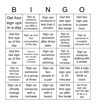 DD Sign Up Bingo Card