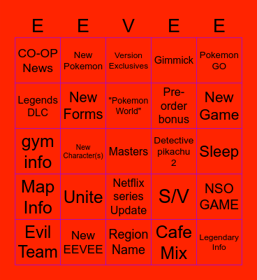 8/3 presents Bingo Card