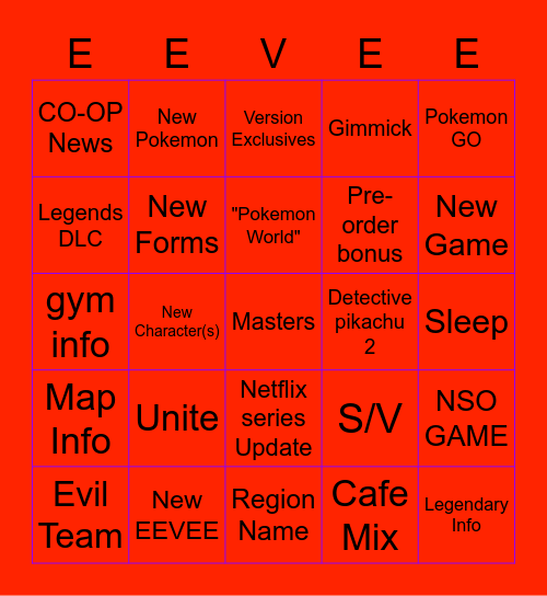 8/3 presents Bingo Card