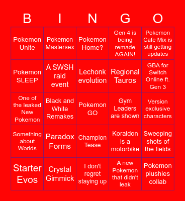 SV DIRECT AUG 2022 Bingo Card