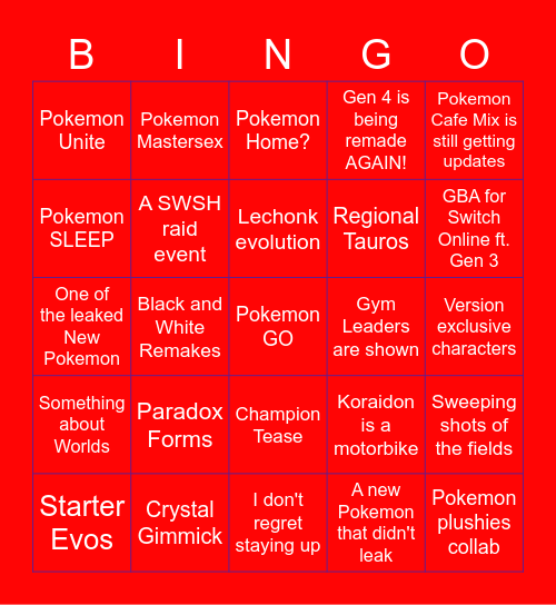 SV DIRECT AUG 2022 Bingo Card