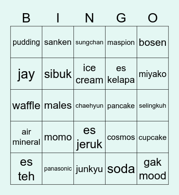 rakwocn Bingo Card
