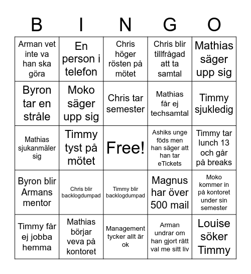 LenovoFEweek32 Bingo Card