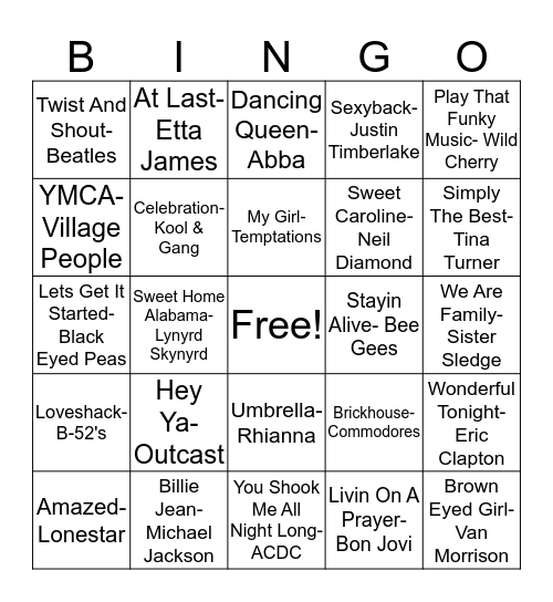ROCKSTAR BINGO Card