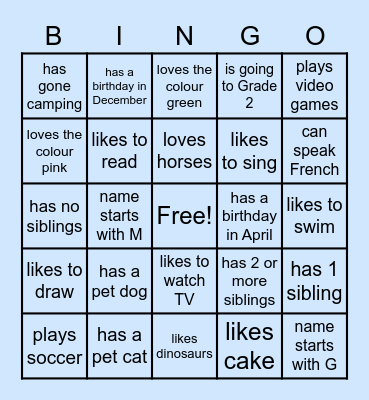 Find Someone Who... Bingo Card