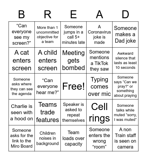 PI-11 Bingo Card