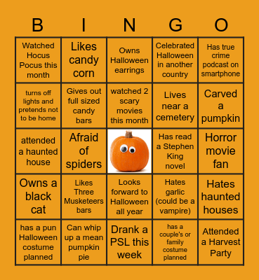 Halloween Team Building Bingo Card