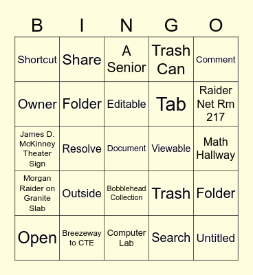 Google Docs Bingo Card