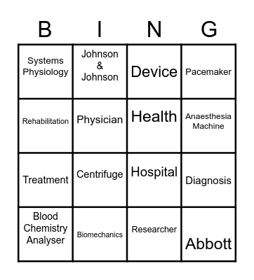 BioMed Bingo! Bingo Card