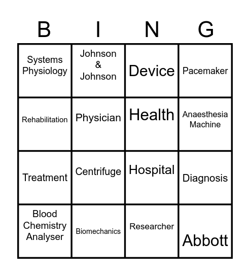 BioMed Bingo! Bingo Card