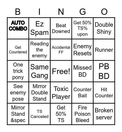 YBA Bingo Card