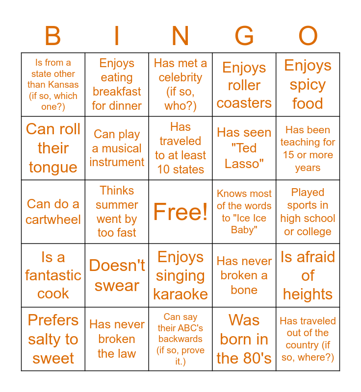 State of Play 13/09/2022 Bingo Card